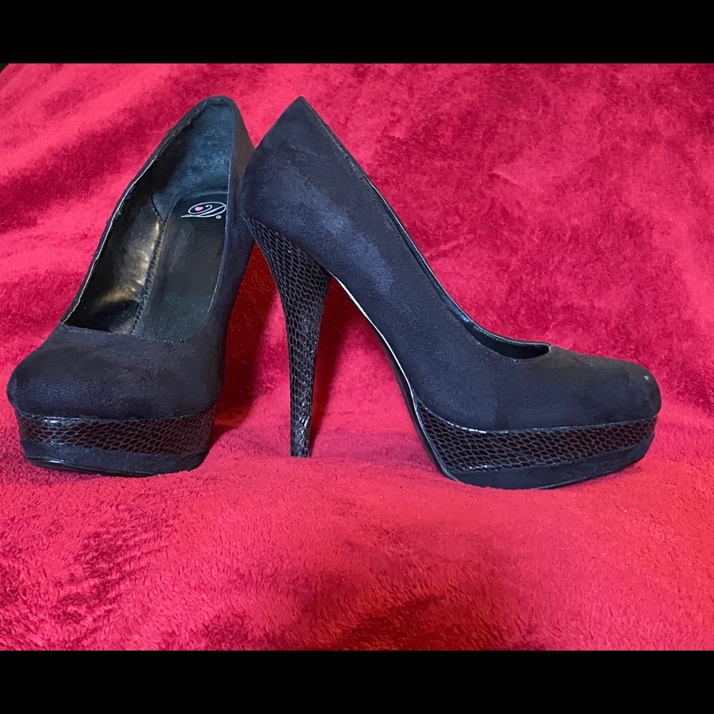 Black platform heels
